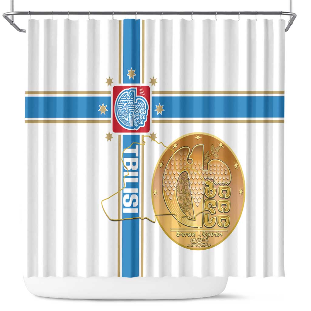 Georgia Tbilisi Capital Shower Curtain The Warm Place Flag Style LT14