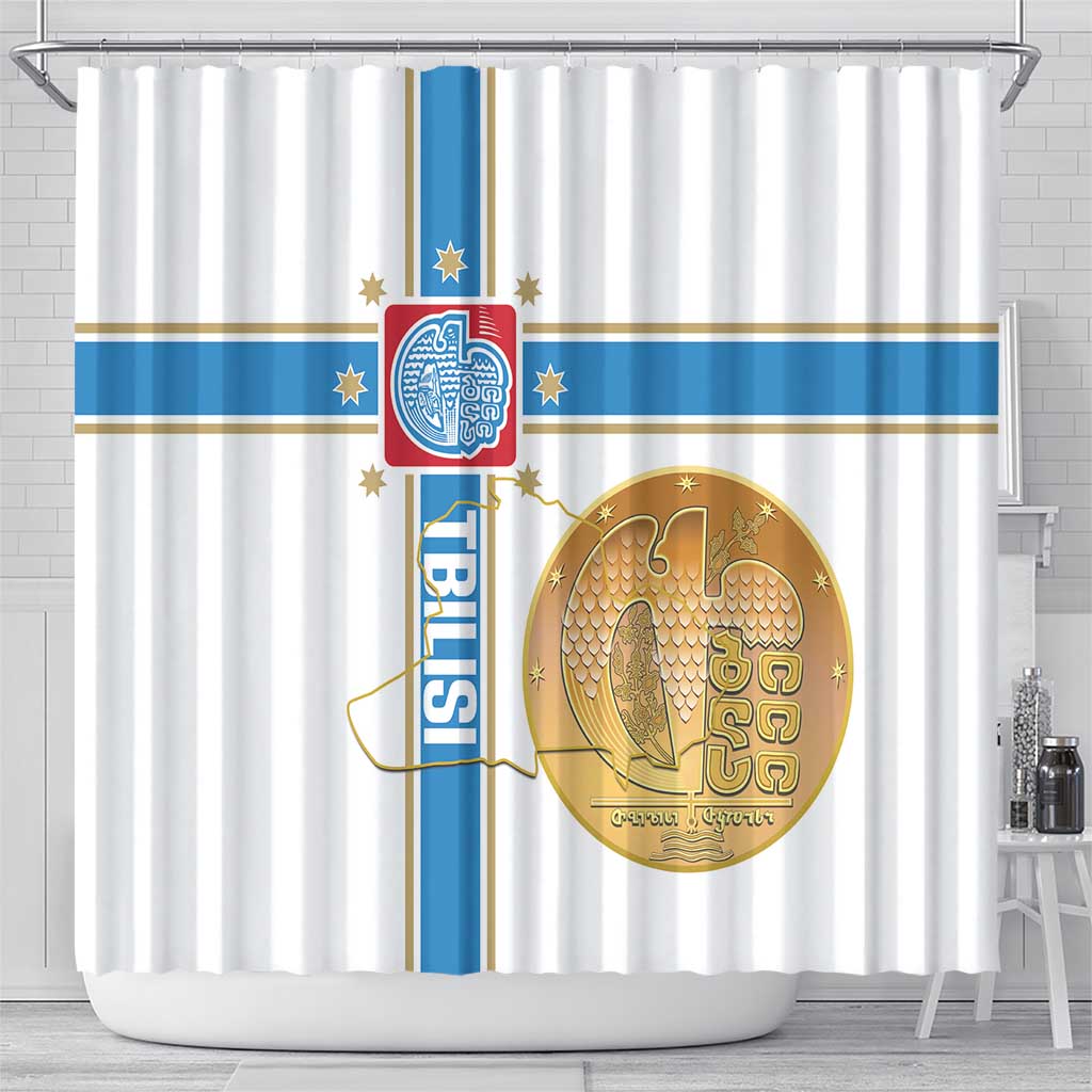 Georgia Tbilisi Capital Shower Curtain The Warm Place Flag Style LT14