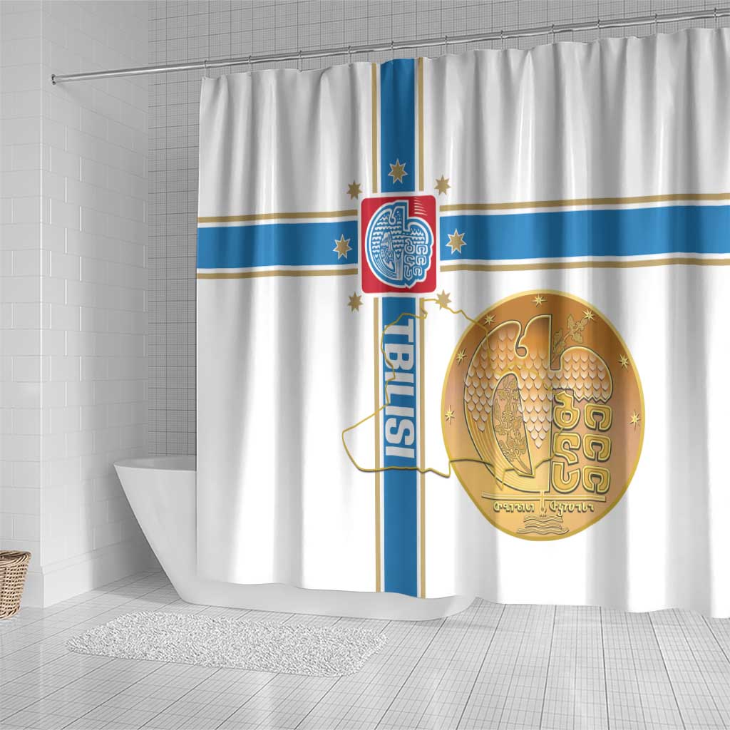 Georgia Tbilisi Capital Shower Curtain The Warm Place Flag Style LT14