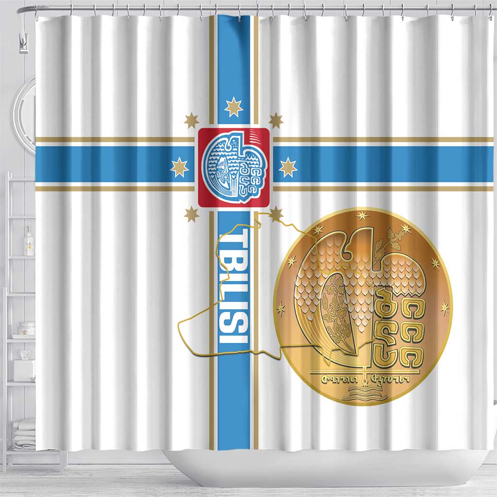 Georgia Tbilisi Capital Shower Curtain The Warm Place Flag Style LT14