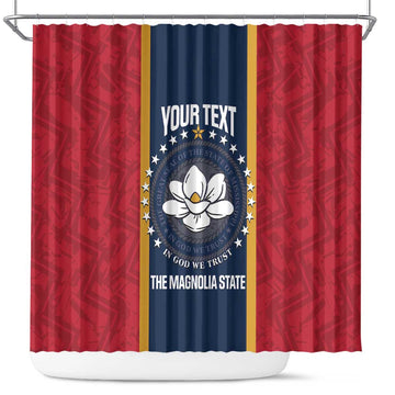 United States Mississippi Shower Curtain Magnolia State Flag Style LT14