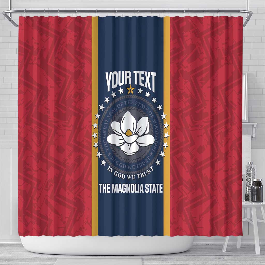 United States Mississippi Shower Curtain Magnolia State Flag Style LT14