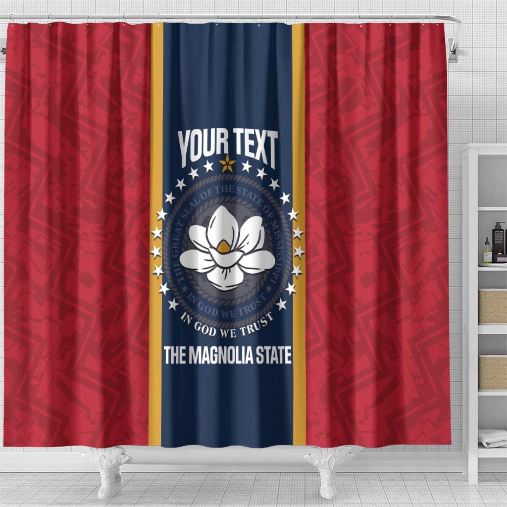 United States Mississippi Shower Curtain Magnolia State Flag Style LT14