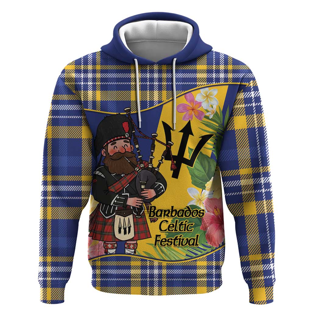 Barbados Celtic 2025 Festival Hoodie Scottish Man With Bagpipes LT14