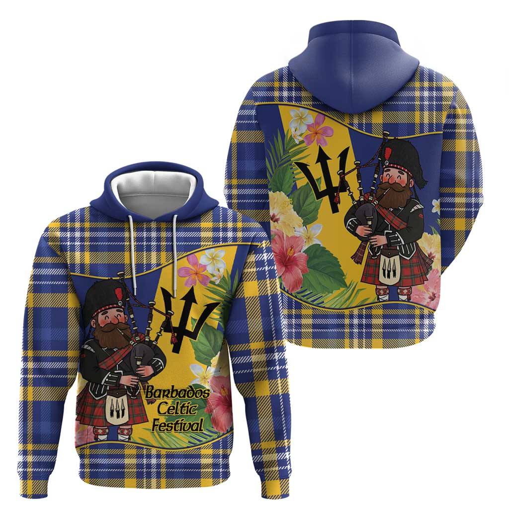 Barbados Celtic 2025 Festival Hoodie Scottish Man With Bagpipes LT14