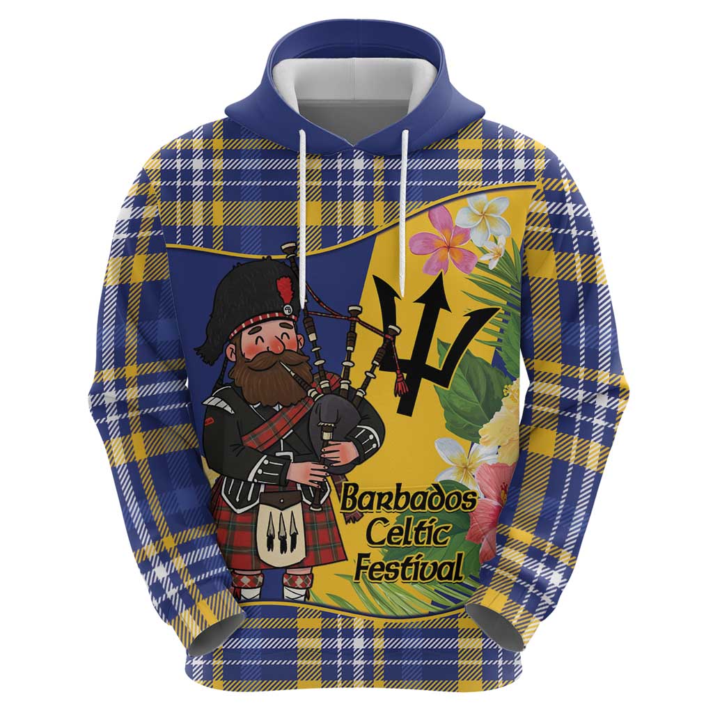 Barbados Celtic 2025 Festival Hoodie Scottish Man With Bagpipes LT14