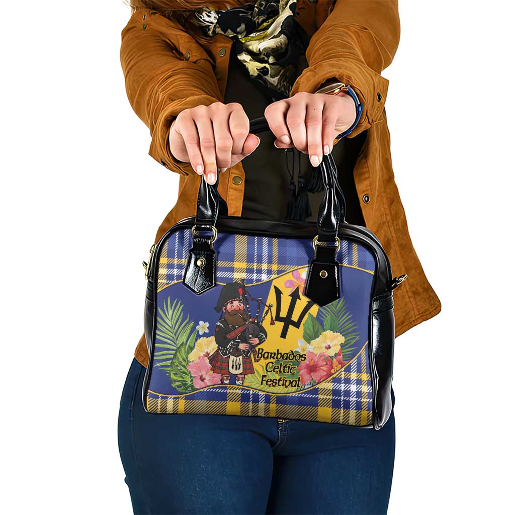 Barbados Celtic 2025 Festival Shoulder Handbag Scottish Man With Bagpipes LT14