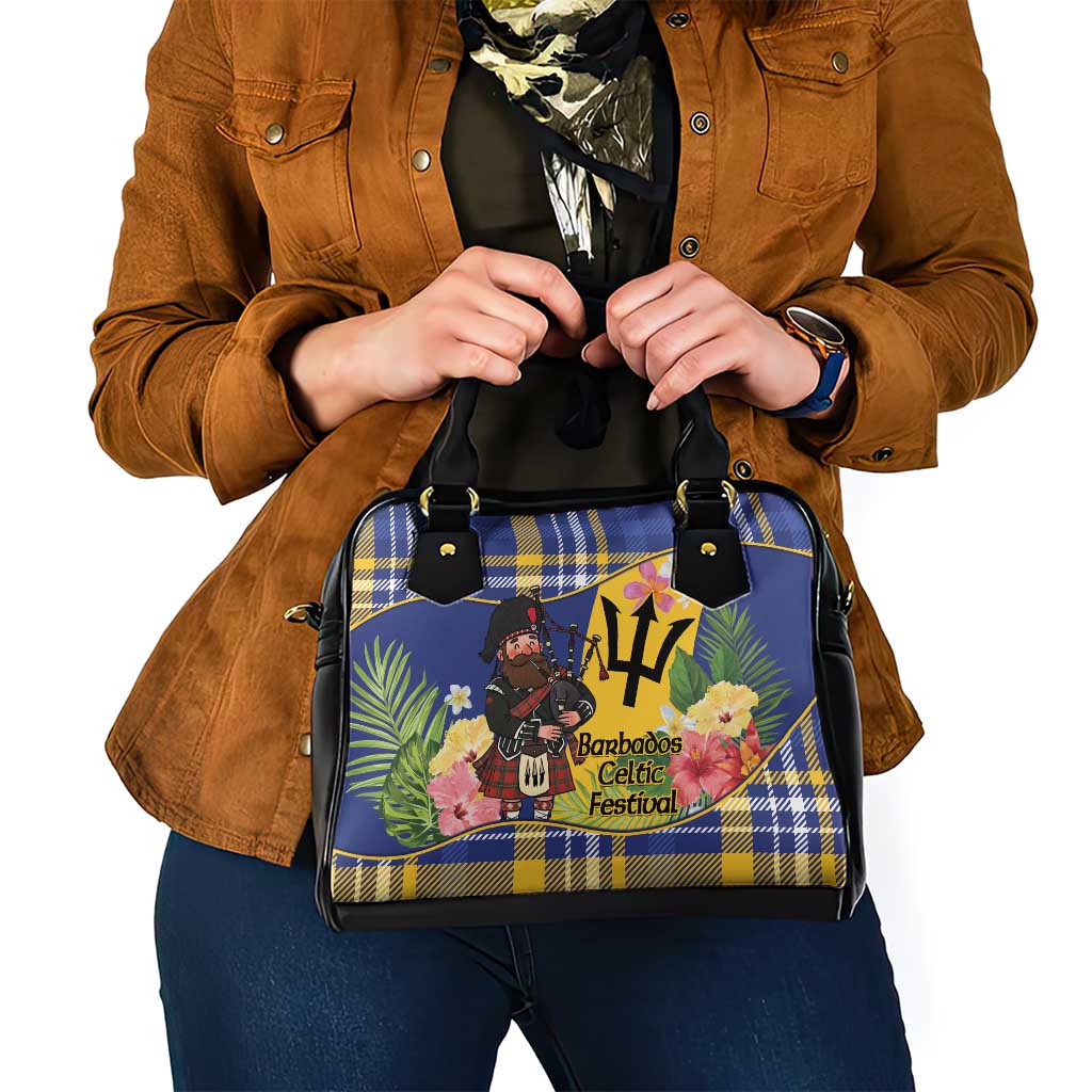 Barbados Celtic 2025 Festival Shoulder Handbag Scottish Man With Bagpipes LT14