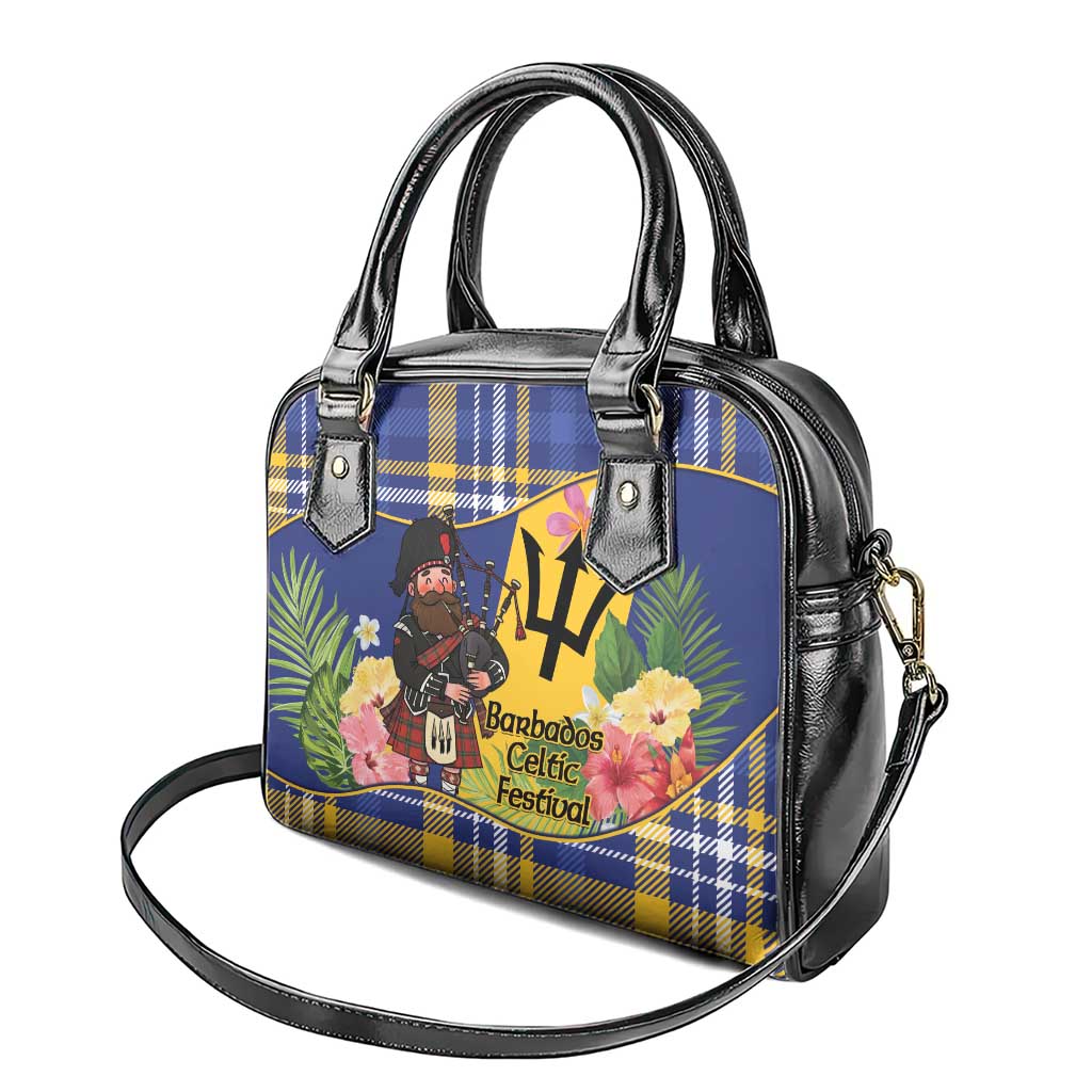 Barbados Celtic 2025 Festival Shoulder Handbag Scottish Man With Bagpipes LT14