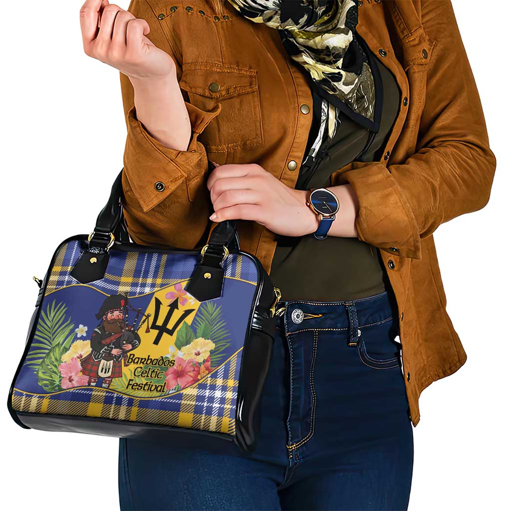 Barbados Celtic 2025 Festival Shoulder Handbag Scottish Man With Bagpipes LT14