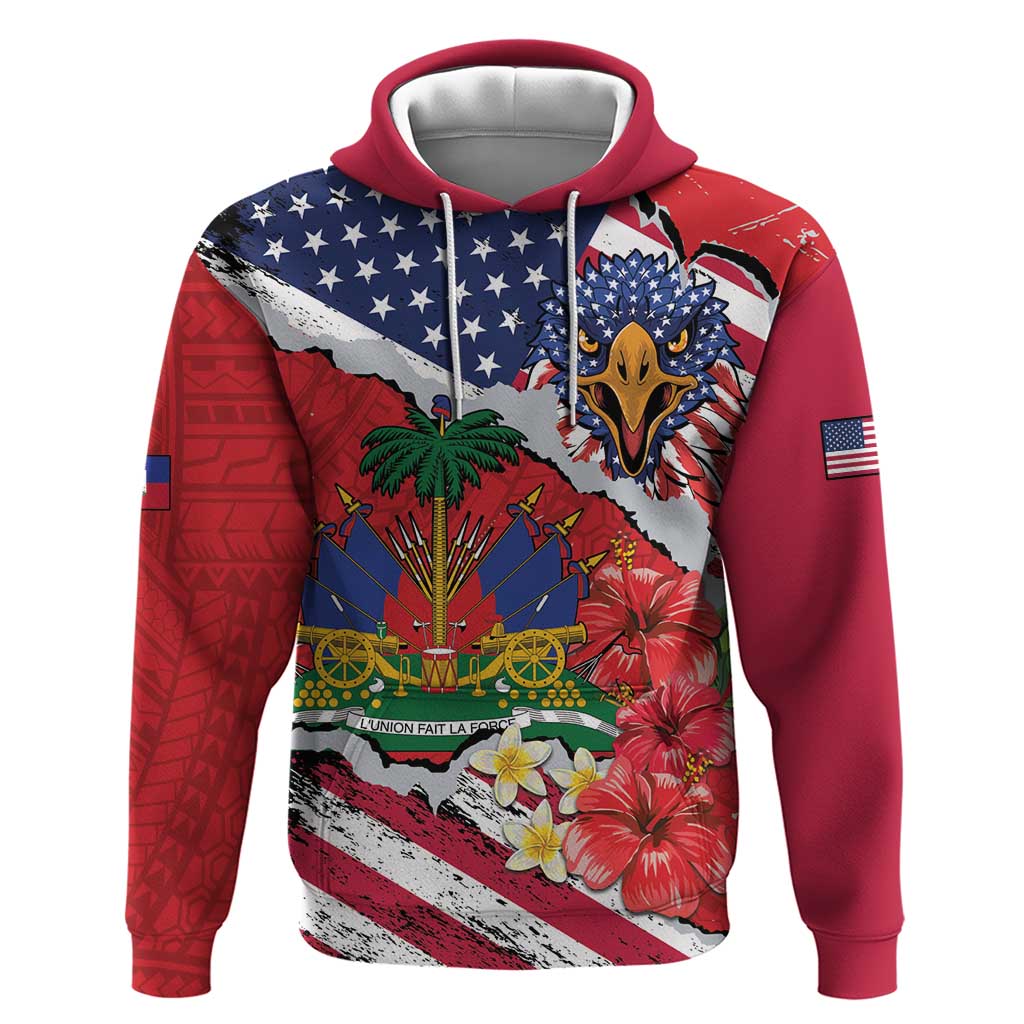 Haitian Heritage Month Hoodie Haitian Americans Proud Grunge Style LT14