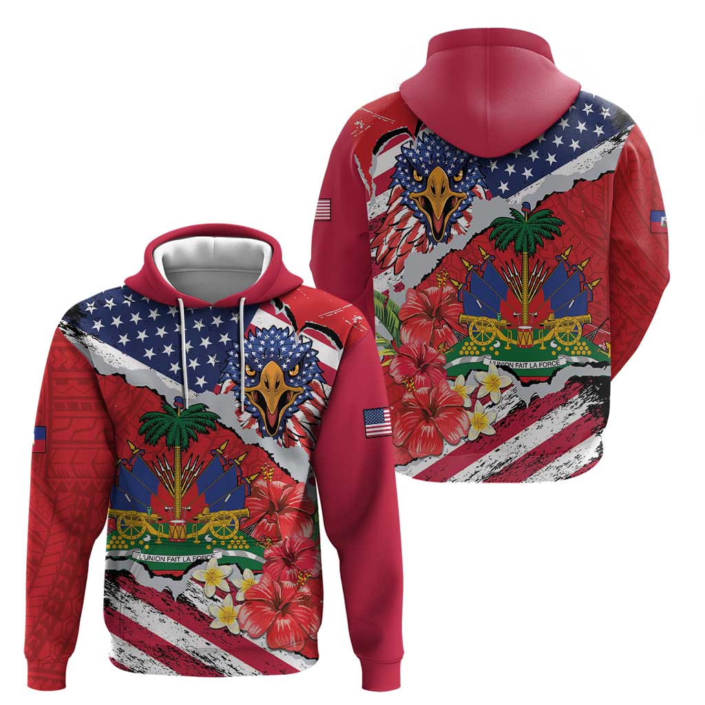 Haitian Heritage Month Hoodie Haitian Americans Proud Grunge Style LT14