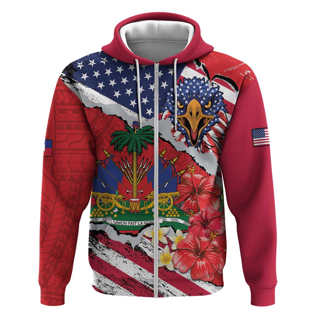 Haitian Heritage Month Hoodie Haitian Americans Proud Grunge Style LT14