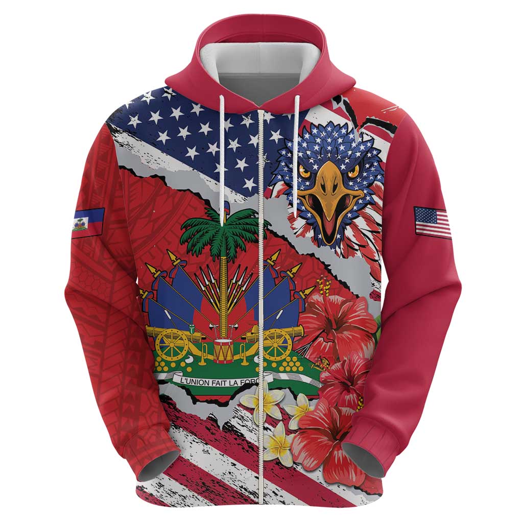 Haitian Heritage Month Hoodie Haitian Americans Proud Grunge Style LT14