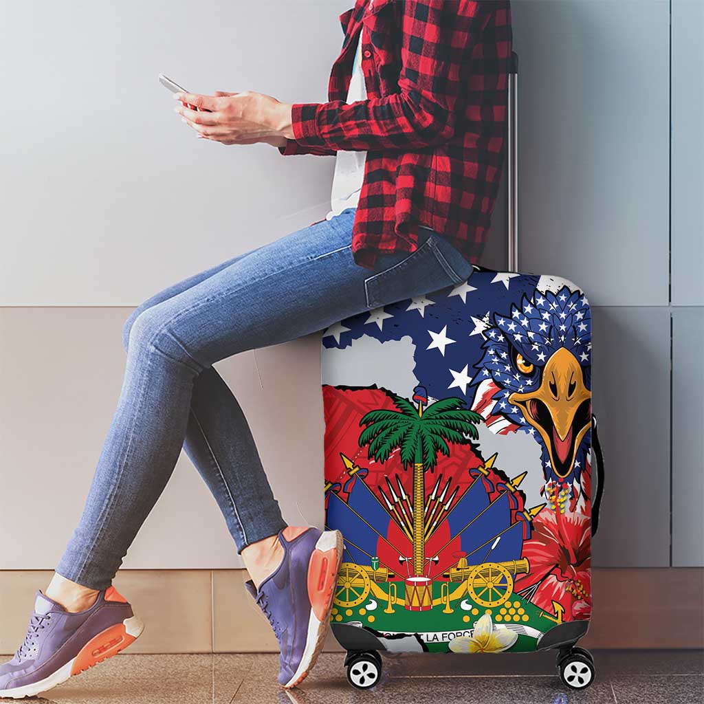 Haitian Heritage Month Luggage Cover Haitian Americans Proud Grunge Style LT14