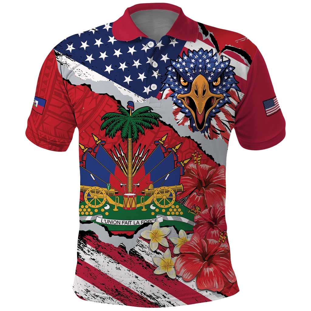 Haitian Heritage Month Polo Shirt Haitian Americans Proud Grunge Style LT14