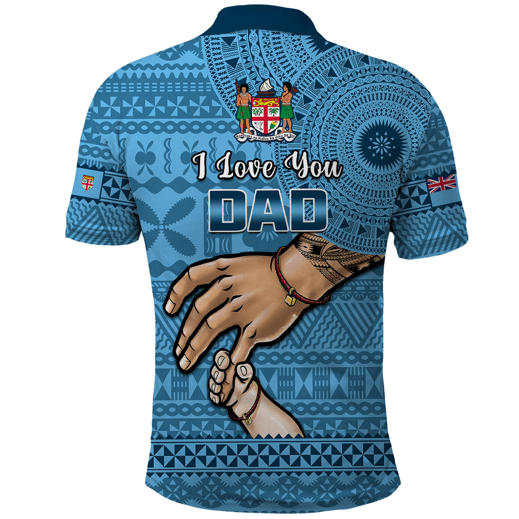 Polynesian Pride Father Day Fiji Polo Shirt I Love You Dad Fijian Tapa Pattern LT14
