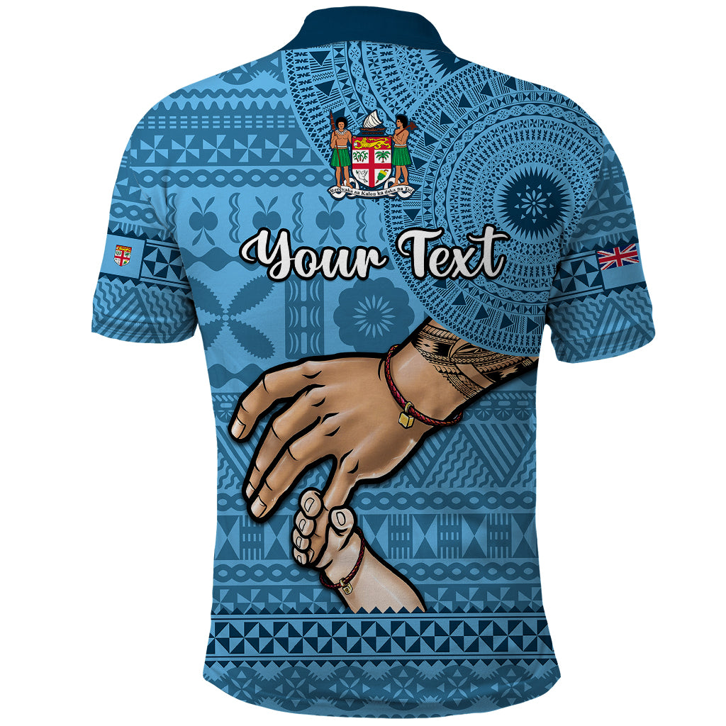 Personalised Father Day Fiji Polo Shirt I Love You Dad Fijian Tapa Pattern LT14