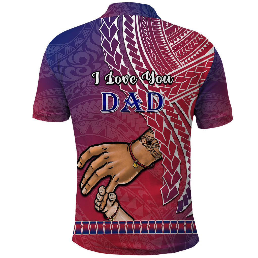 Polynesian Pride Father Day Guam Polo Shirt I Love You Dad Guaman Latte Stone LT14