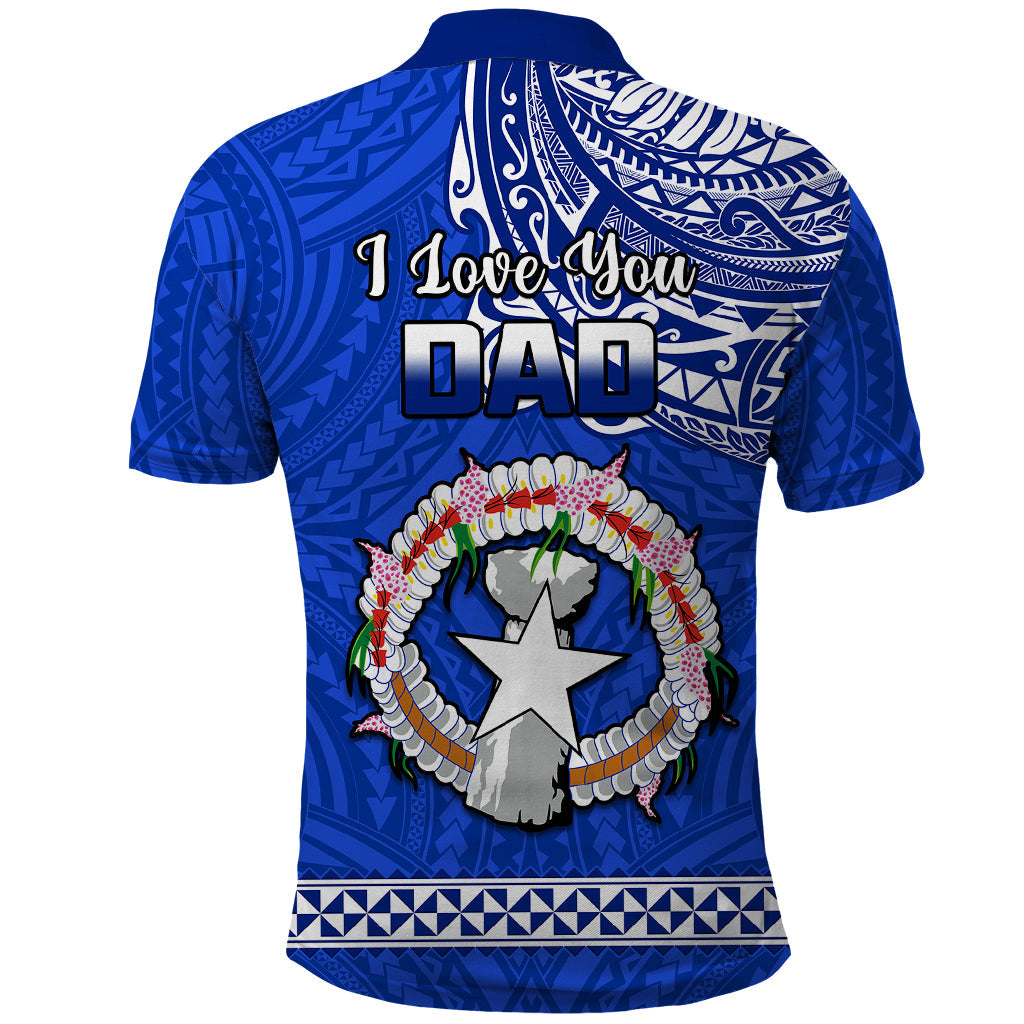 Polynesian Pride Father Day Northern Mariana Islands Polo Shirt CNMI I Love You Dad LT14