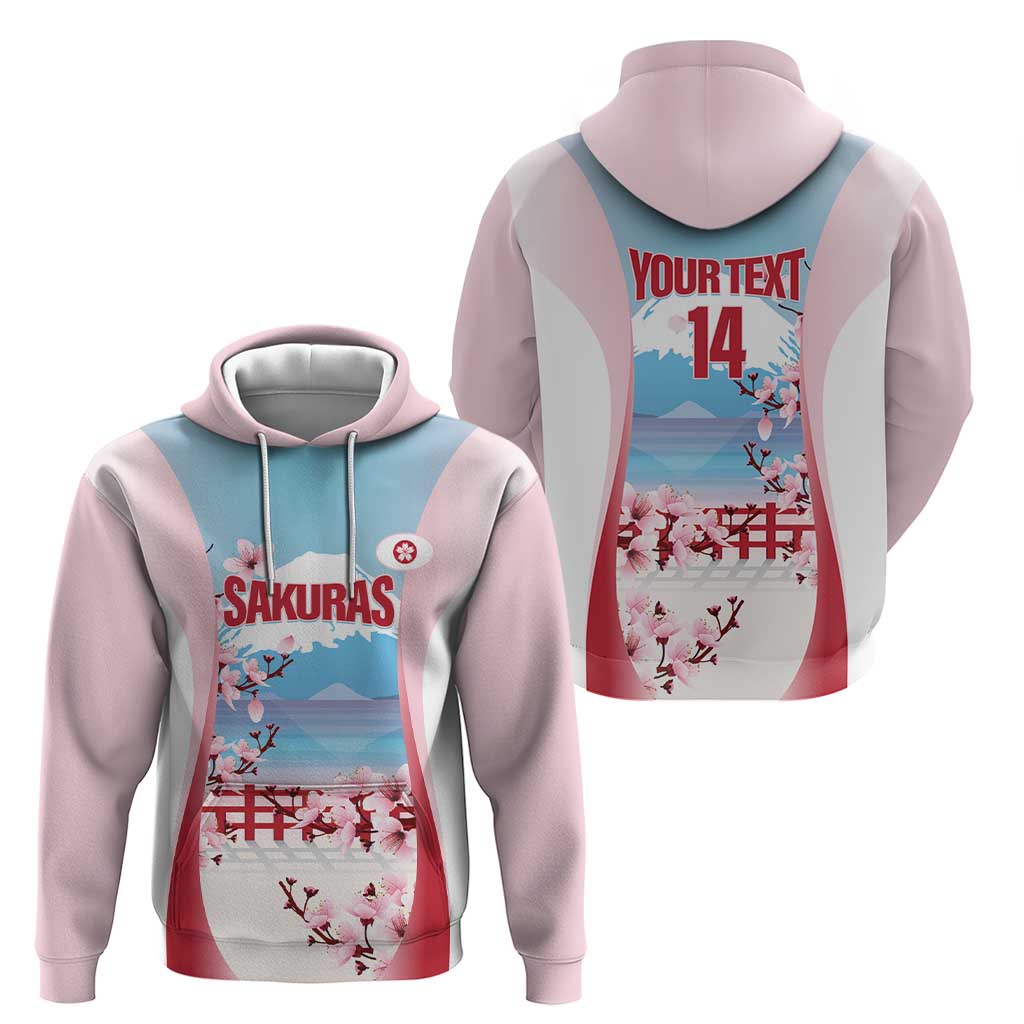 Japan Rugby Custom Hoodie Go Sakuras Japanese Mount Fuji LT14