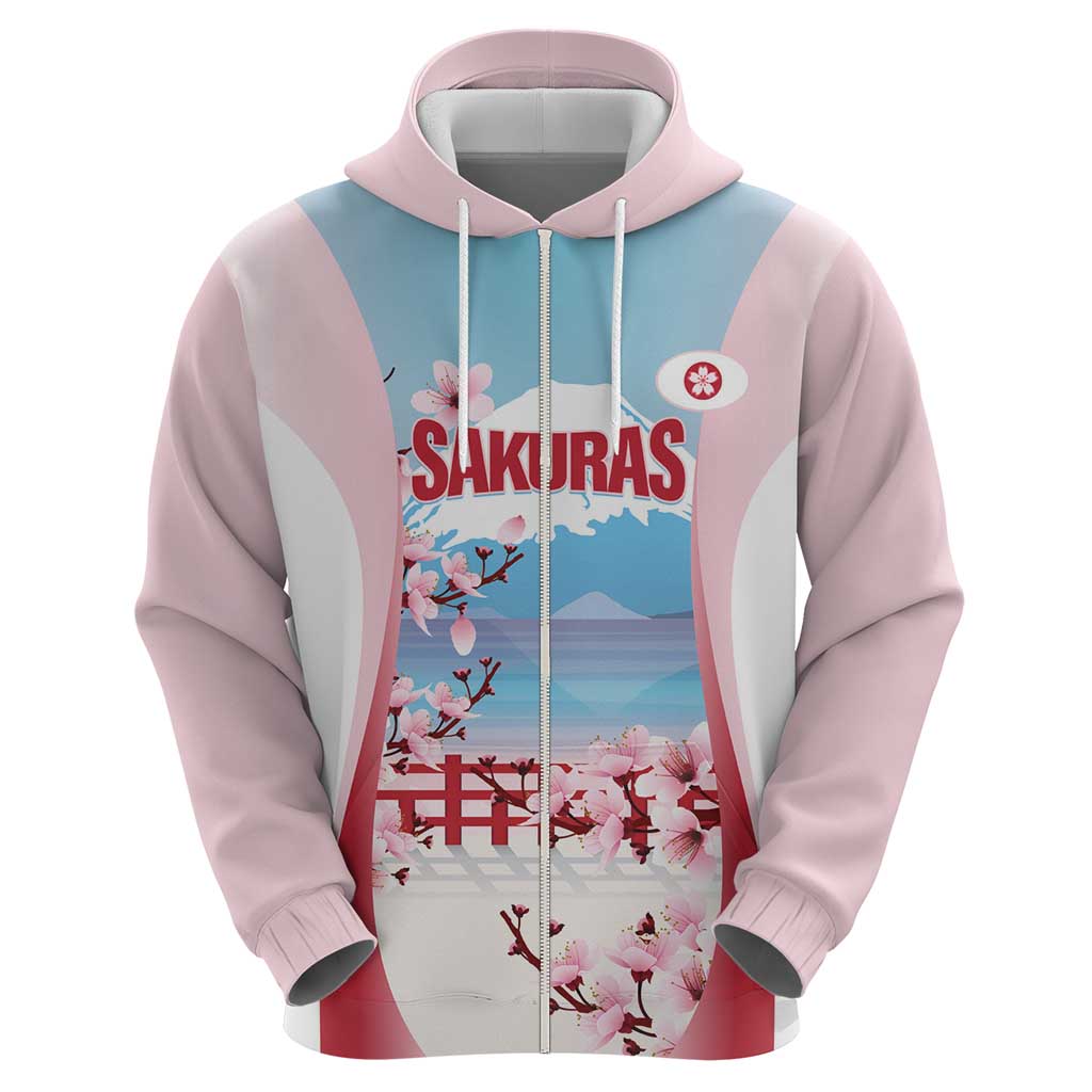 Japan Rugby Custom Hoodie Go Sakuras Japanese Mount Fuji LT14