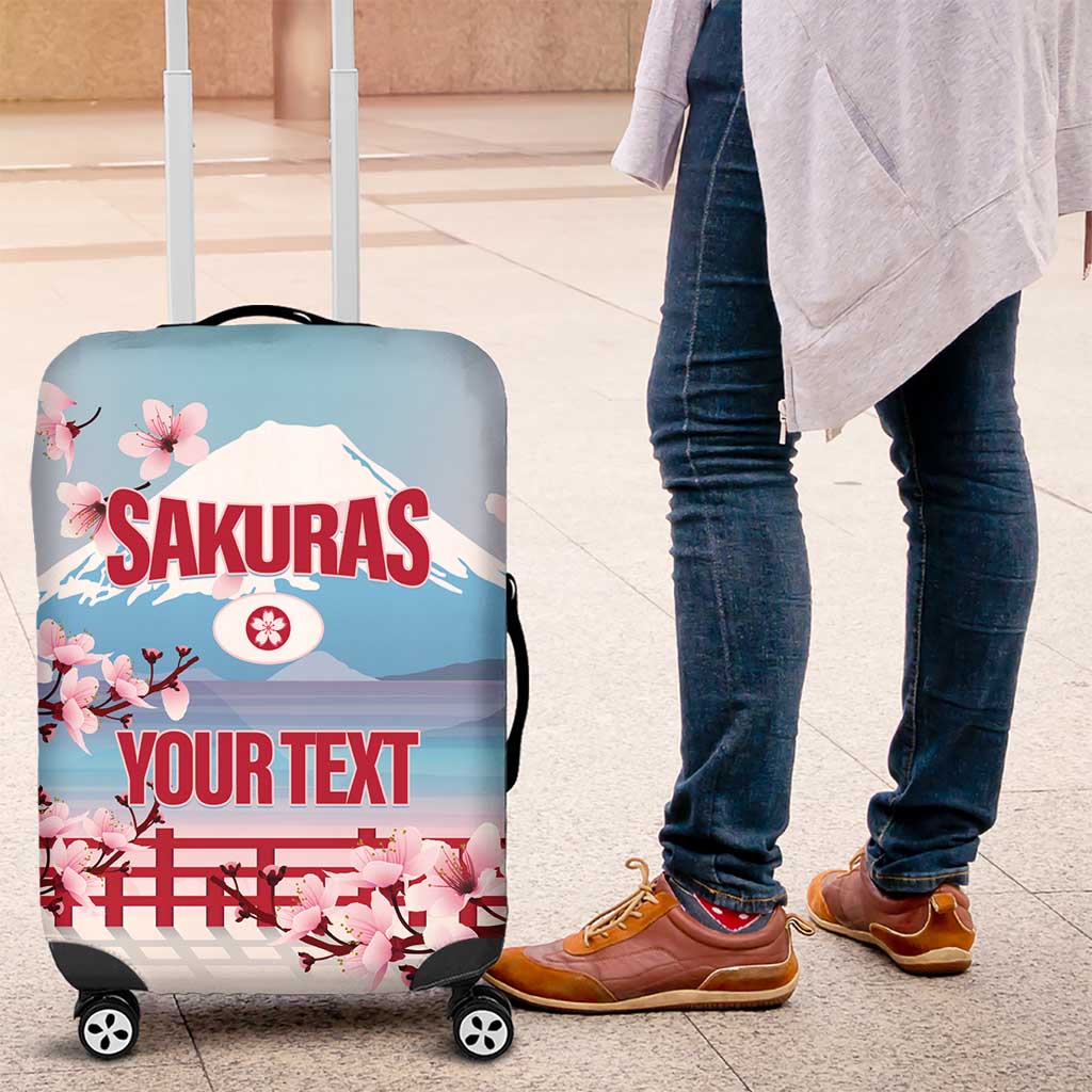 Japan Rugby Custom Luggage Cover Go Sakuras Japanese Mount Fuji LT14