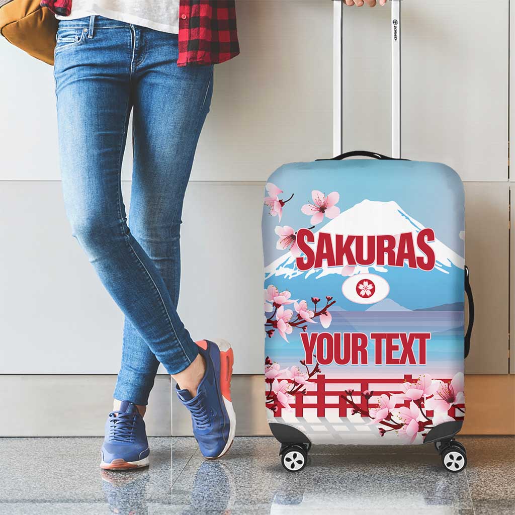Japan Rugby Custom Luggage Cover Go Sakuras Japanese Mount Fuji LT14