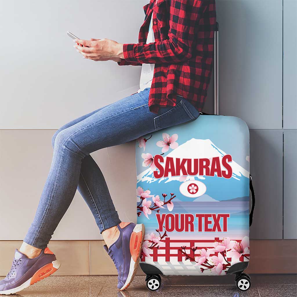 Japan Rugby Custom Luggage Cover Go Sakuras Japanese Mount Fuji LT14