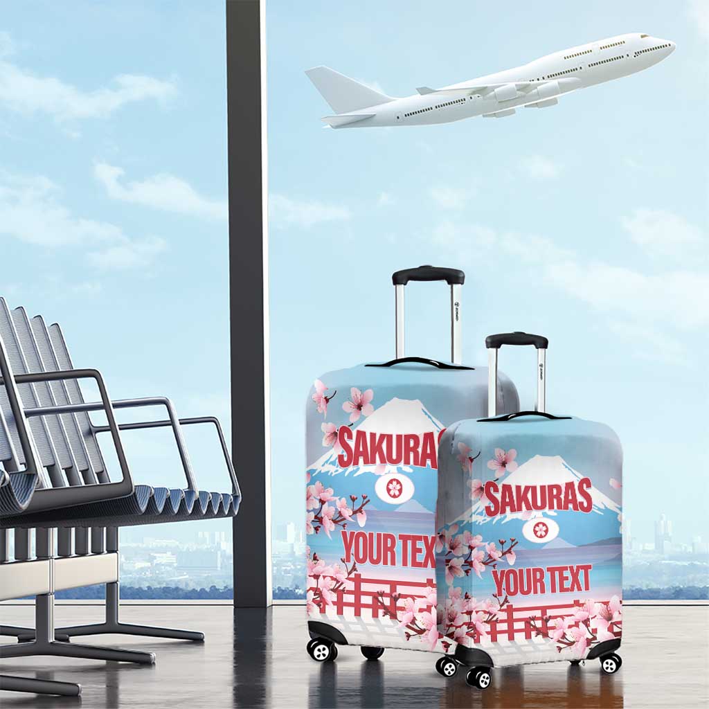 Japan Rugby Custom Luggage Cover Go Sakuras Japanese Mount Fuji LT14