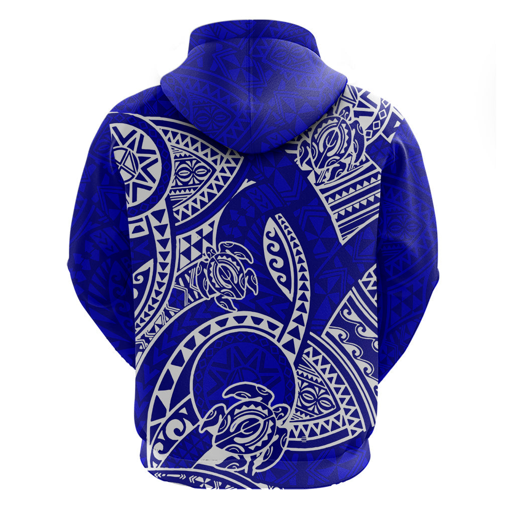Polynesian Pride Hawaii Hoodie Hawaiian Tribal Honu Blue Version LT14