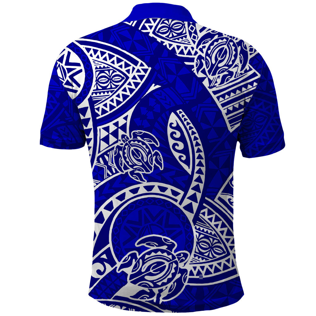 Polynesian Pride Hawaii Polo Shirt Hawaiian Tribal Honu Blue Version LT14