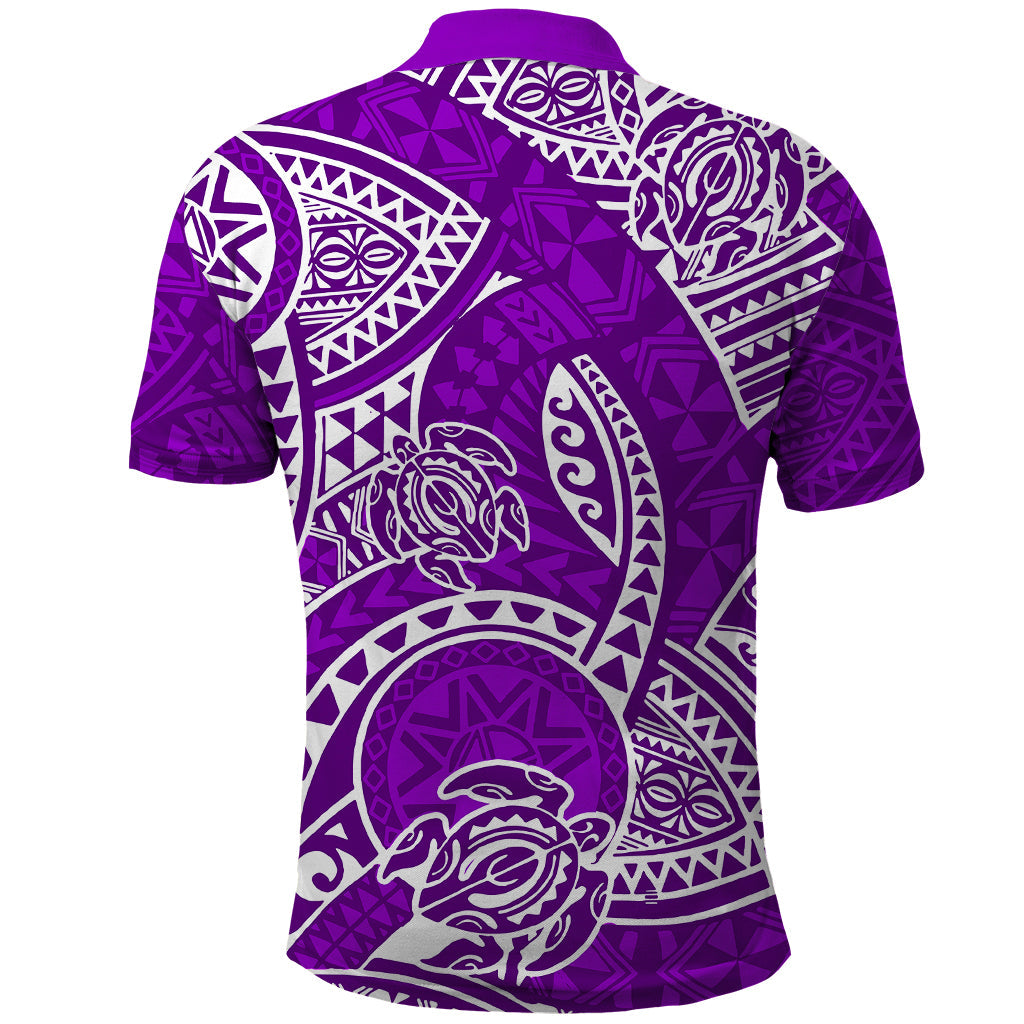 Polynesian Pride Hawaii Polo Shirt Hawaiian Tribal Honu Purple Version LT14