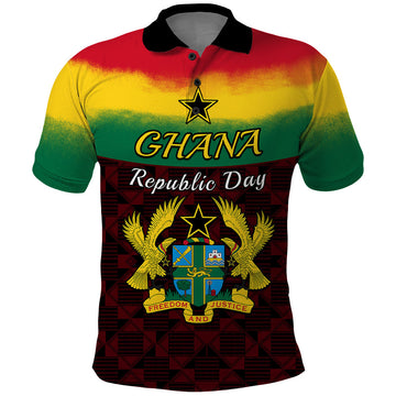 1 July Ghana Republic Day Polo Shirt African Pattern Mix Flag Unique Style LT14