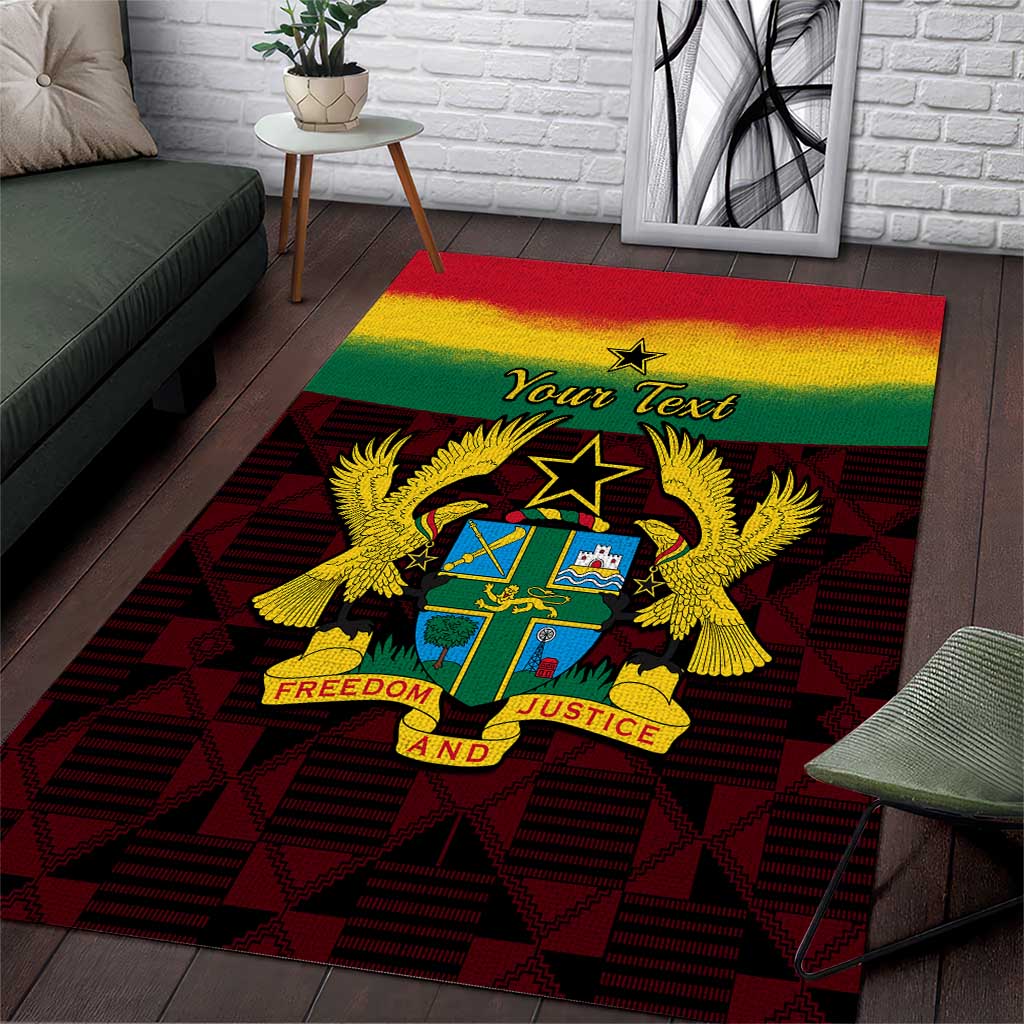 Personalised 1 July Ghana Republic Day Area Rug African Pattern Mix Flag Unique Style LT14