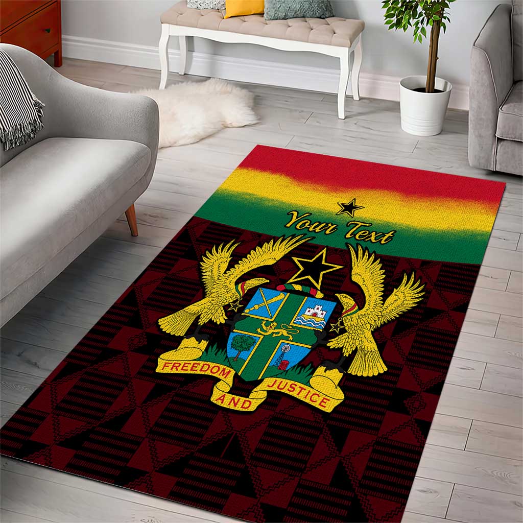 Personalised 1 July Ghana Republic Day Area Rug African Pattern Mix Flag Unique Style LT14