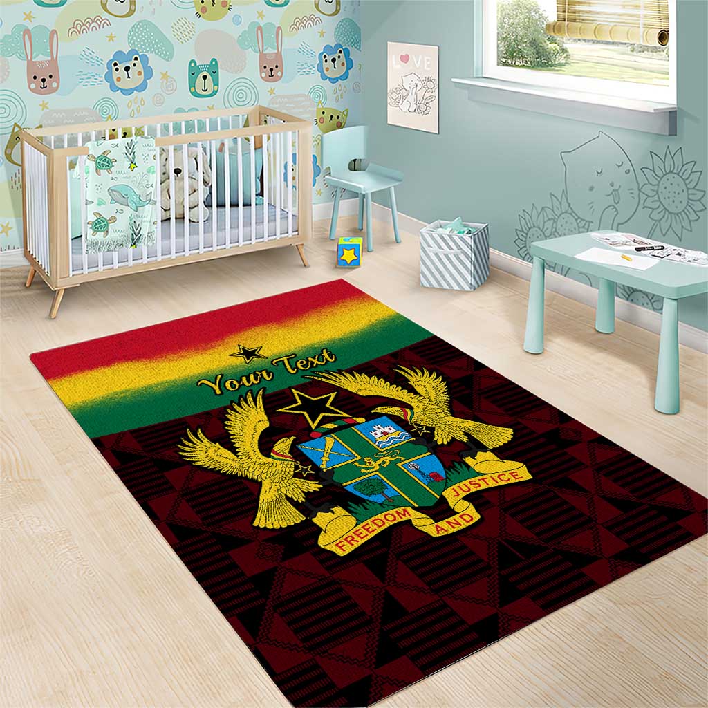 Personalised 1 July Ghana Republic Day Area Rug African Pattern Mix Flag Unique Style LT14