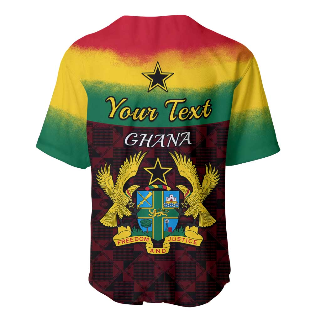 Personalised 1 July Ghana Republic Day Baseball Jersey African Pattern Mix Flag Unique Style LT14