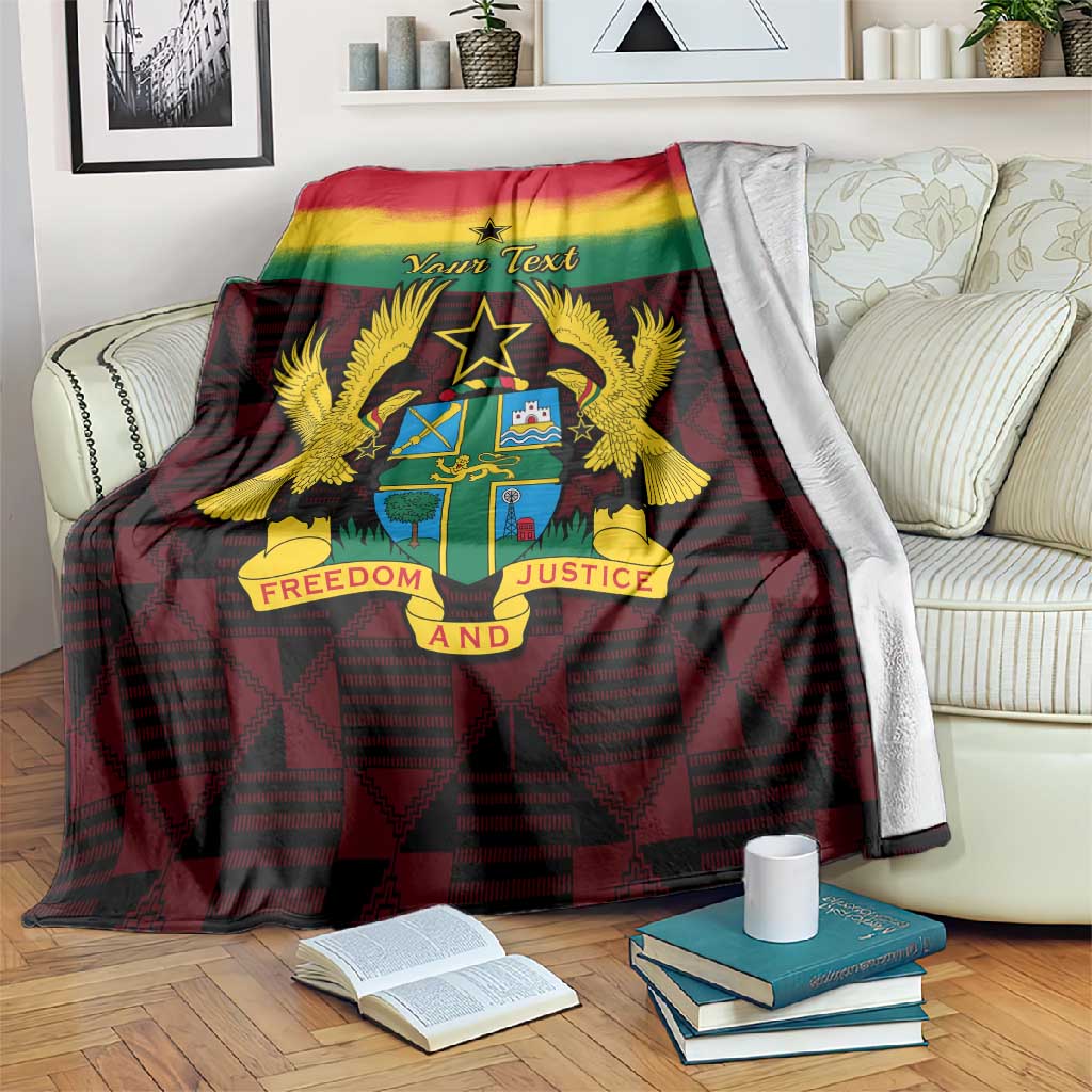 Personalised 1 July Ghana Republic Day Blanket African Pattern Mix Flag Unique Style LT14
