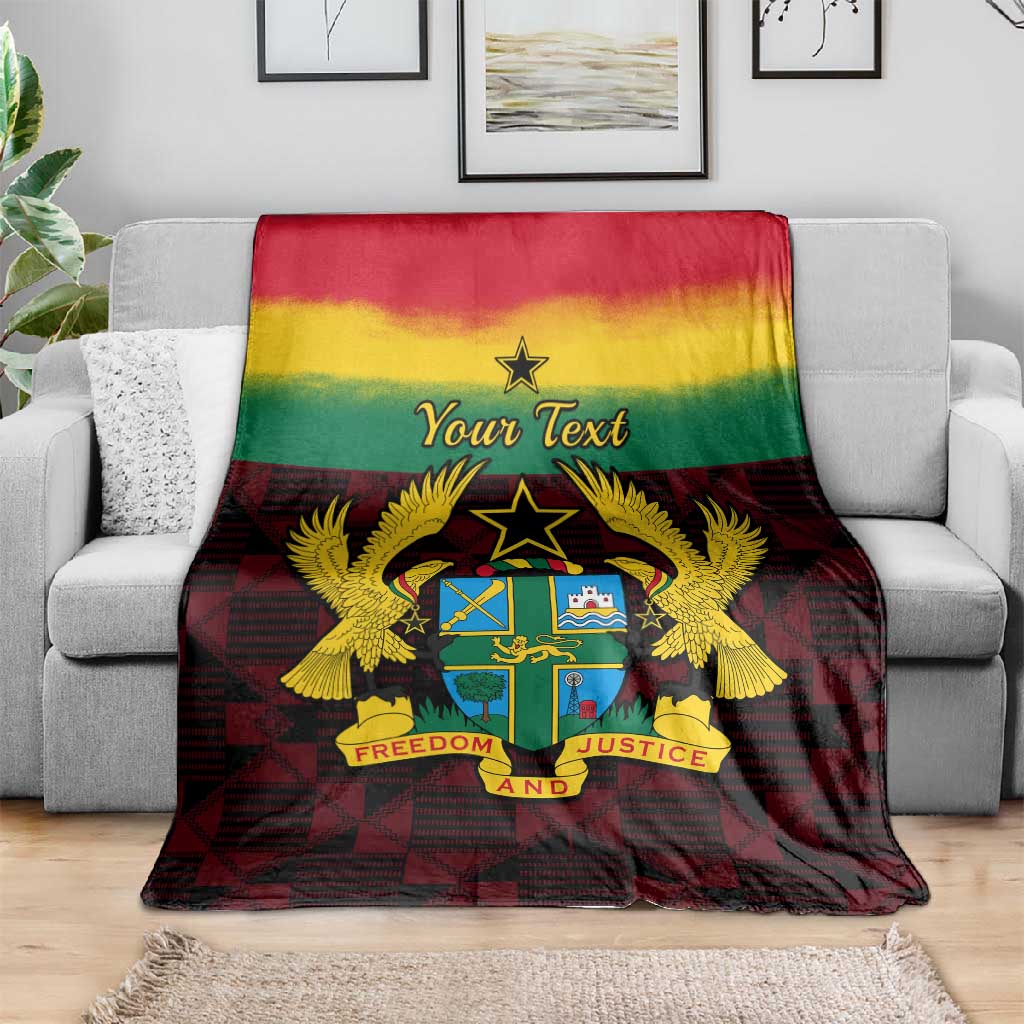 Personalised 1 July Ghana Republic Day Blanket African Pattern Mix Flag Unique Style LT14