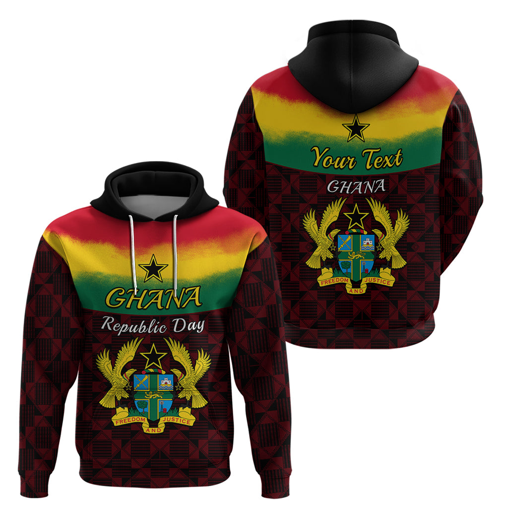 Personalised 1 July Ghana Republic Day Hoodie African Pattern Mix Flag Unique Style LT14
