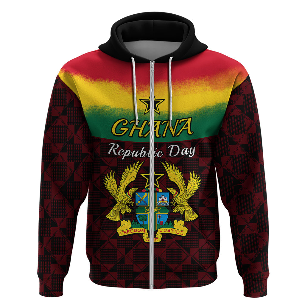 Personalised 1 July Ghana Republic Day Hoodie African Pattern Mix Flag Unique Style LT14