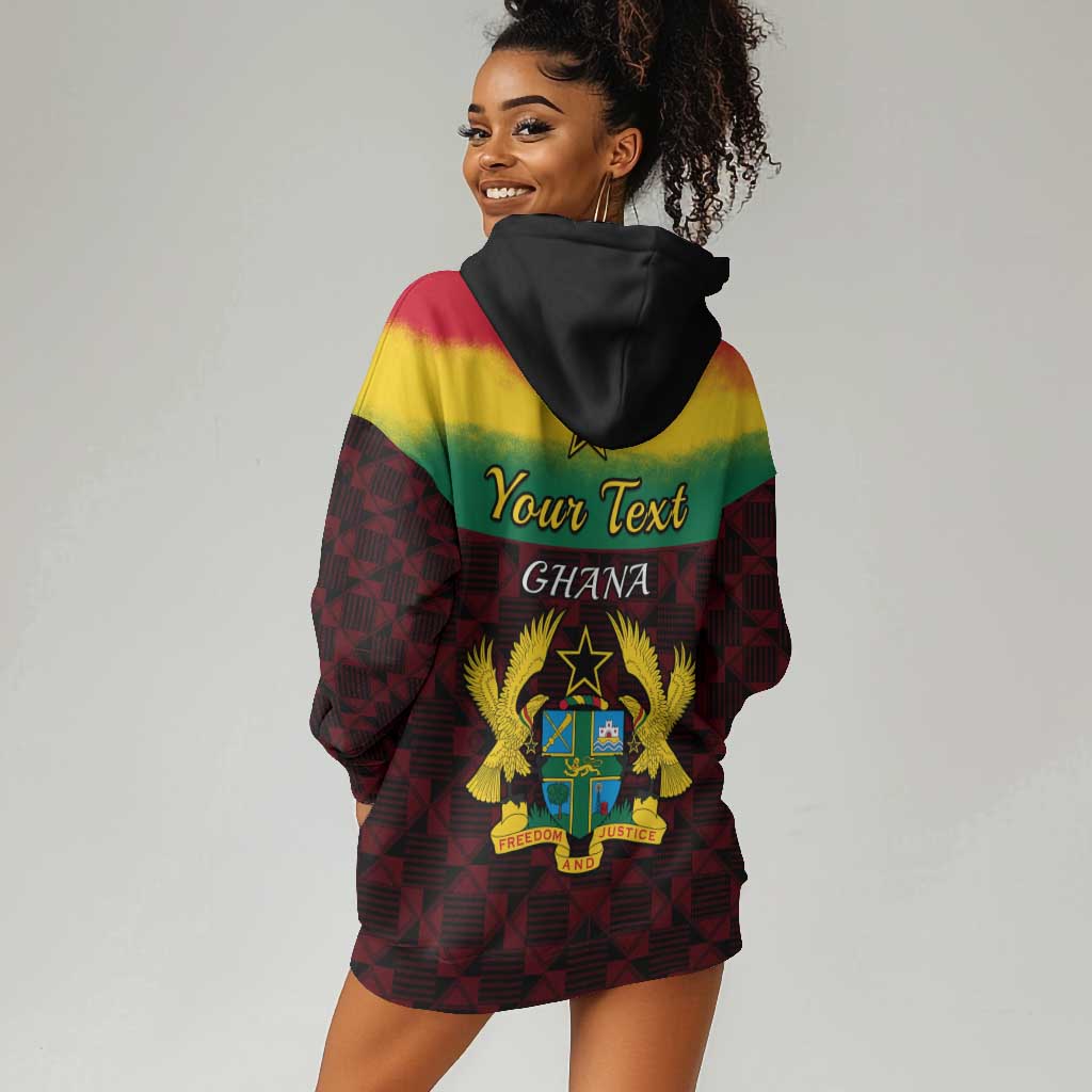 Personalised 1 July Ghana Republic Day Hoodie Dress African Pattern Mix Flag Unique Style LT14