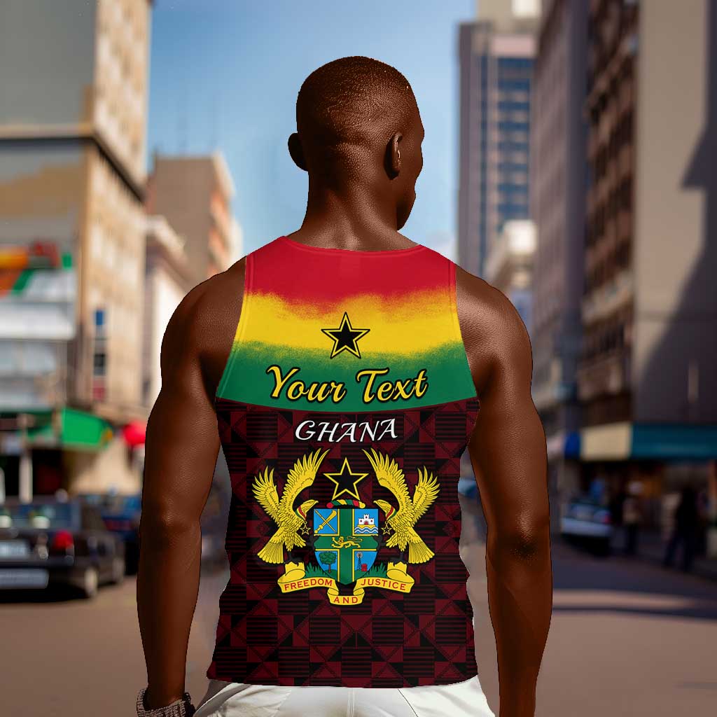 Personalised 1 July Ghana Republic Day Men Tank Top African Pattern Mix Flag Unique Style LT14