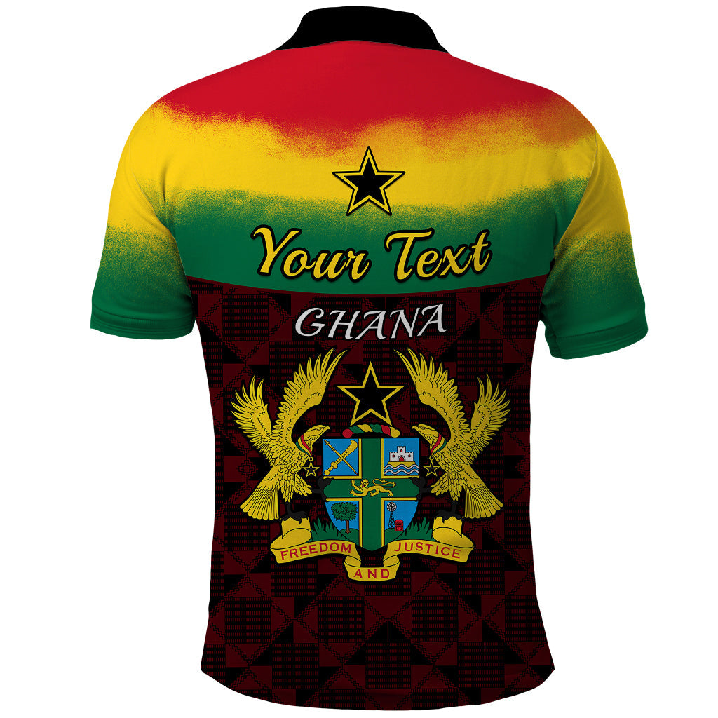 Personalised 1 July Ghana Republic Day Polo Shirt African Pattern Mix Flag Unique Style LT14