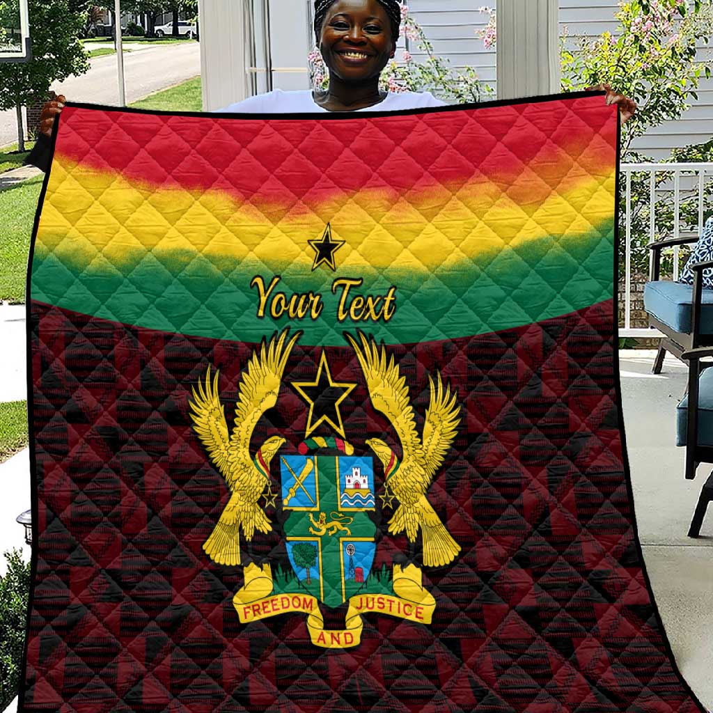Personalised 1 July Ghana Republic Day Quilt African Pattern Mix Flag Unique Style LT14