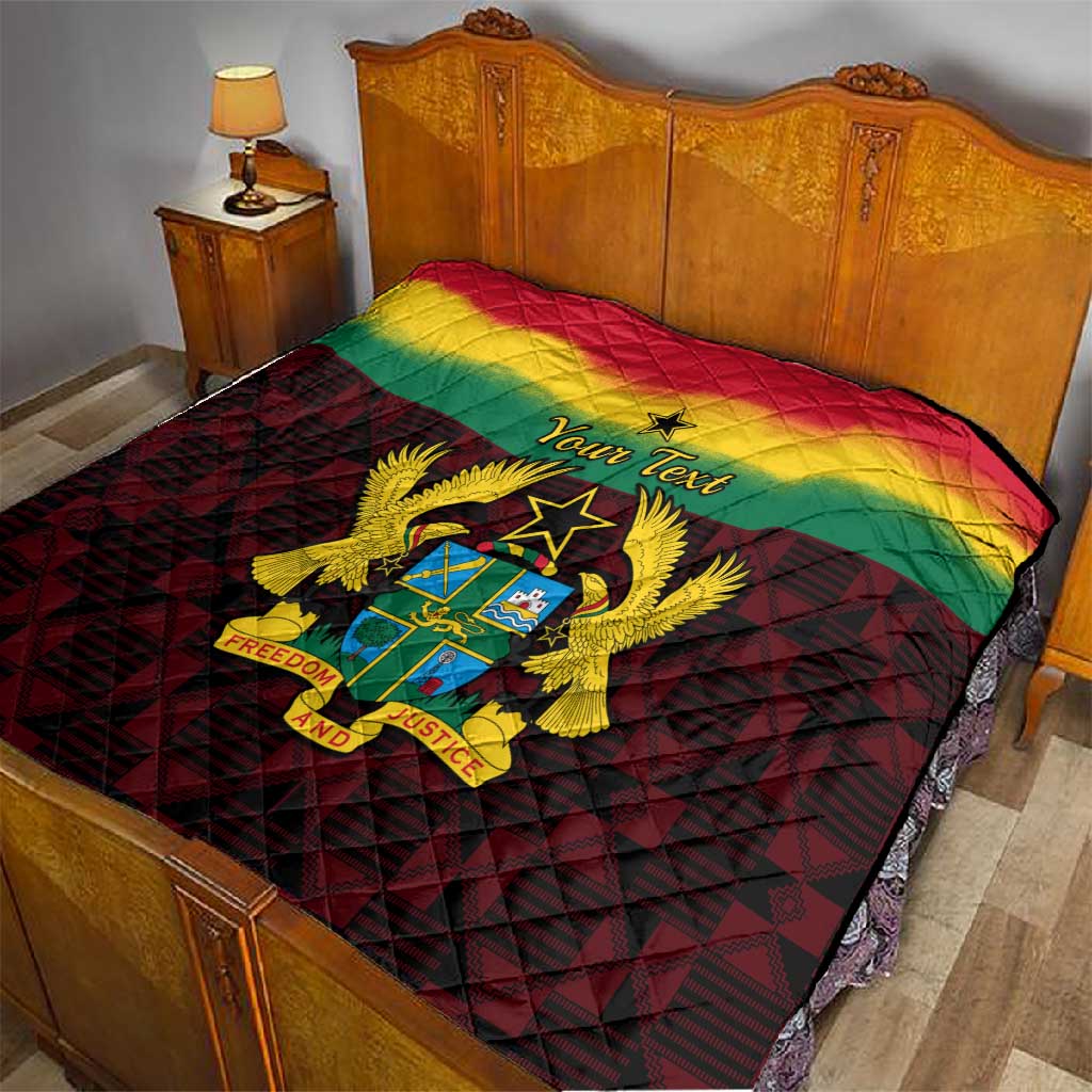 Personalised 1 July Ghana Republic Day Quilt African Pattern Mix Flag Unique Style LT14