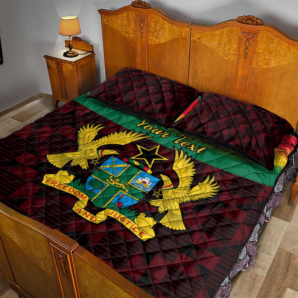 Personalised 1 July Ghana Republic Day Quilt Bed Set African Pattern Mix Flag Unique Style LT14
