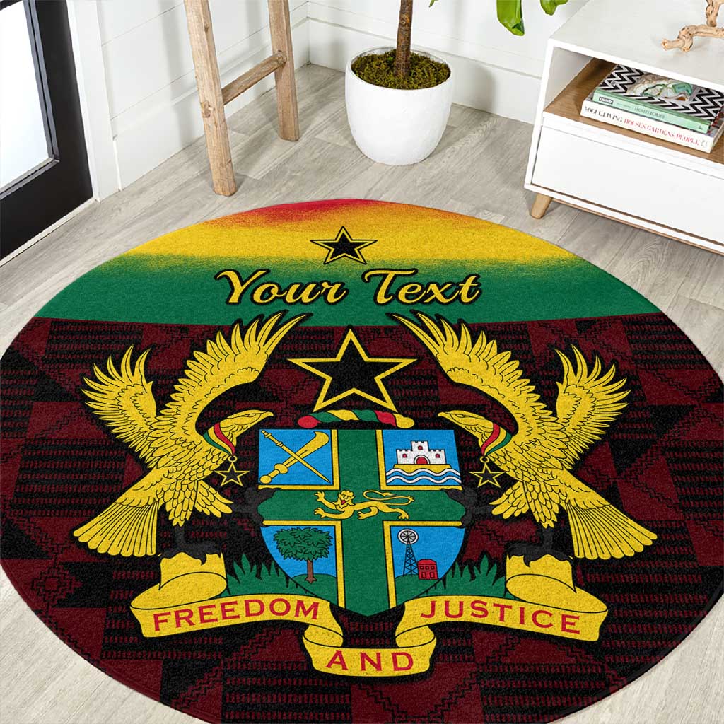 Personalised 1 July Ghana Republic Day Round Carpet African Pattern Mix Flag Unique Style LT14