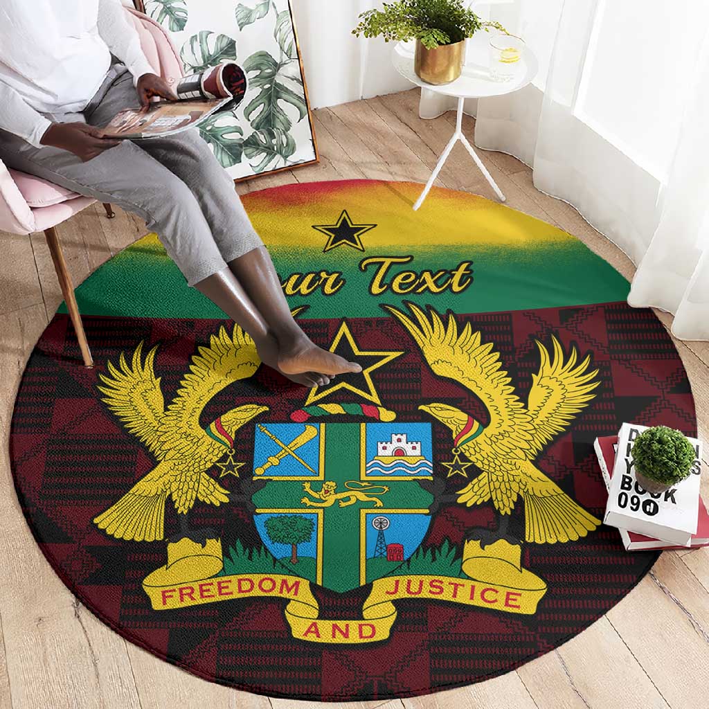 Personalised 1 July Ghana Republic Day Round Carpet African Pattern Mix Flag Unique Style LT14